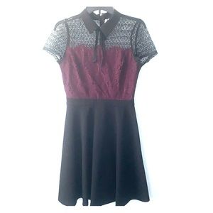 Short Black & Maroon Dress